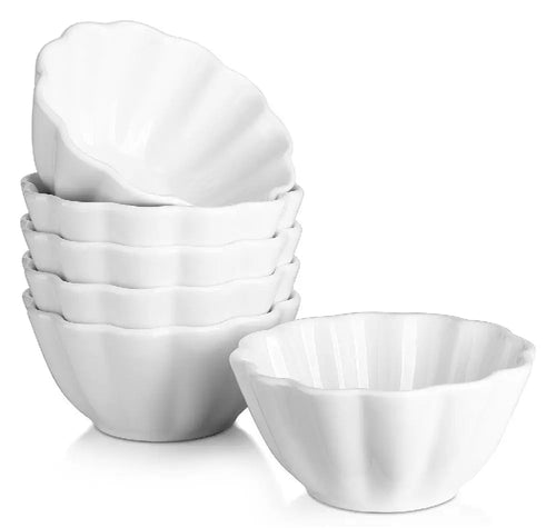 Wedding White Porcelain Ramekin Bowls - Set of 6 - Bakeware