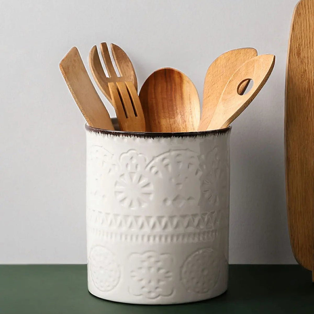 large cooking utensil holder, extra large utensil holder for countertop, large ceramic kitchen utensil holder