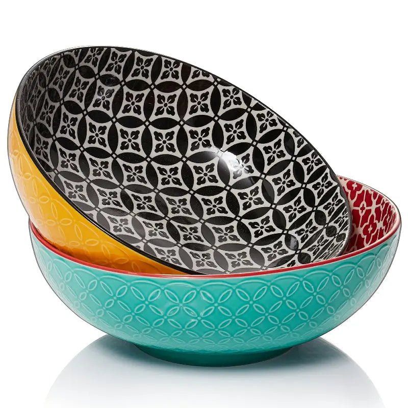 colorful serving bowls, large pasta, serving bowl, deep pasta bowls, extra large deep serving bowl