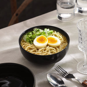 Black Soup and Cereal Bowls - Set of 4