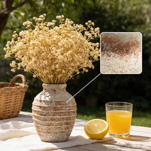 Distressed Embossed Jar Vase - Set of 1