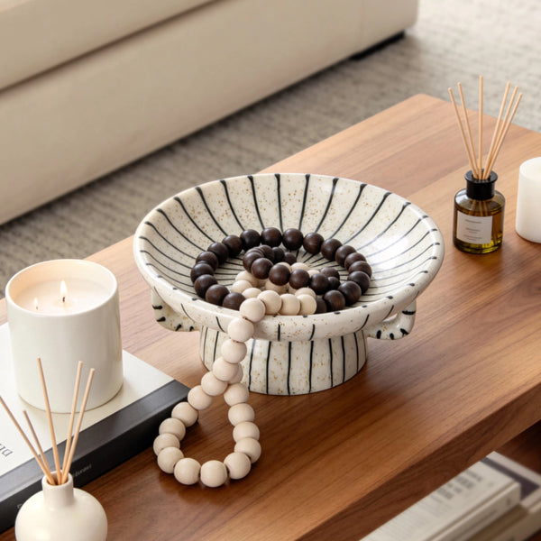 Striped Crackle Decorative Bowl - Set of 1