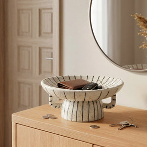Striped Crackle Decorative Bowl - Set of 1