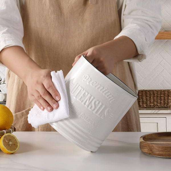 White Extra Large Rotating Utensil Holder - Set of 1