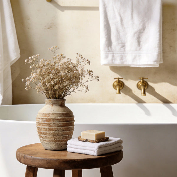 Distressed Embossed Jar Vase - Set of 1
