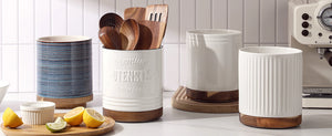 White Extra Large Rotating Utensil Holder - Set of 1
