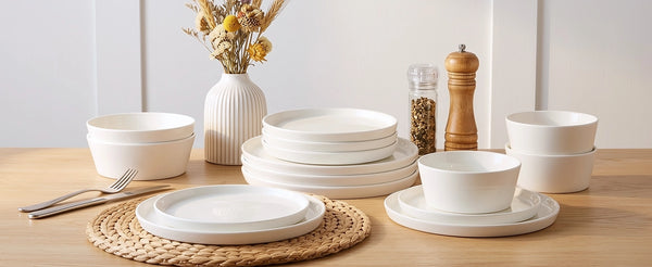 Wedding White Dinnerware Set - 18 Piece Set