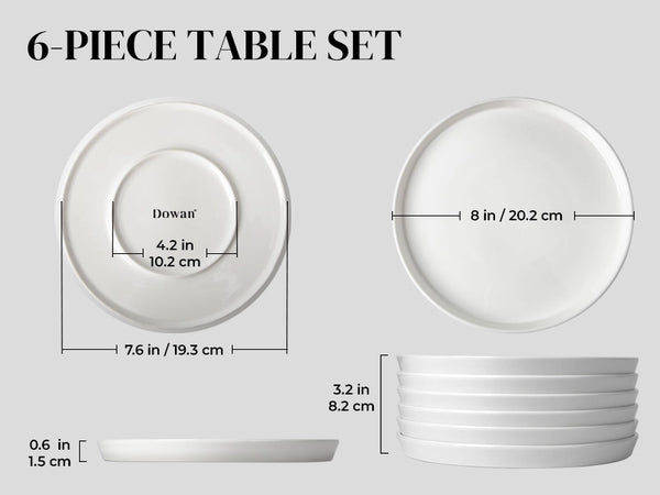 Wedding White Dinner Plates - Set of 6