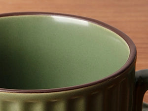 Green Cappuccino Cups and Saucers - Set of 4