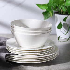 Wedding White Porcelain Dinner Bowls - Set of 4