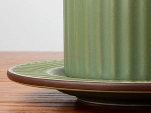 Green Cappuccino Cups and Saucers - Set of 4