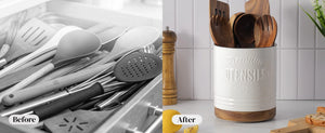 White Extra Large Rotating Utensil Holder - Set of 1