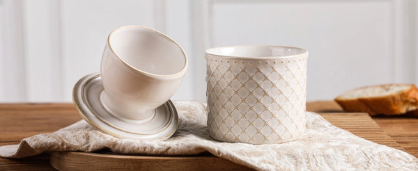 White French Butter Crock - Set of 1