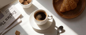 Wedding White Espresso Cups and Saucers - Set of 4