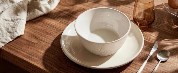Beige Botanical Soup Bowls - Set of 4