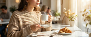 Wedding White Espresso Cups and Saucers - Set of 4