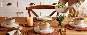 Beige Botanical Soup Bowls - Set of 4