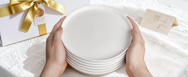 Wedding White Dinner Plates - Set of 6