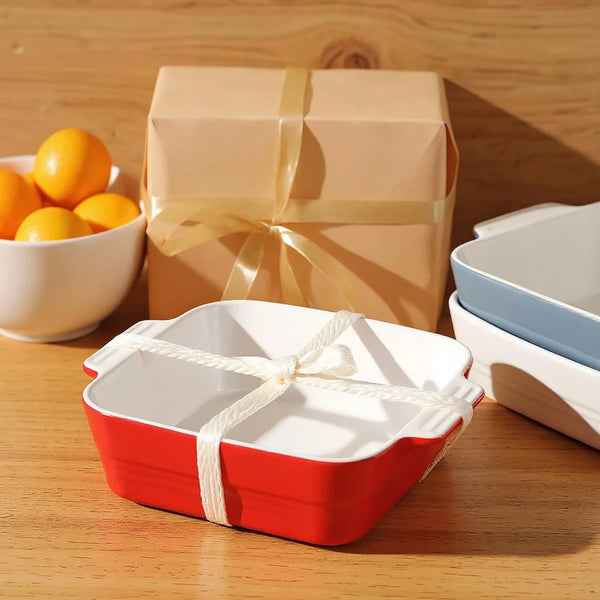 Wedding White Square Baking Dish - Set of 1