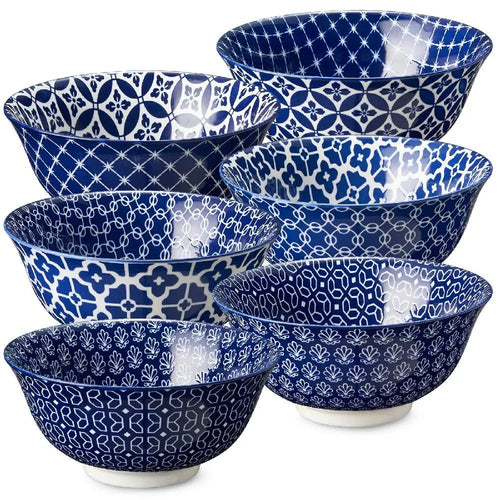 blue cereal bowls, blue and white, cereal bowls, vintage cereal bowls