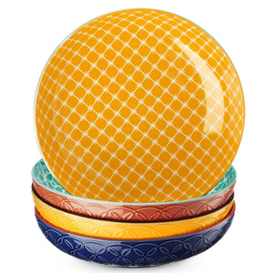 colorful pasta bowls, ceramic pasta bowls