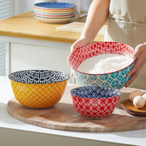 Mosaian Ceramic Mixing Bowls - Set of 3 - Dinnerware